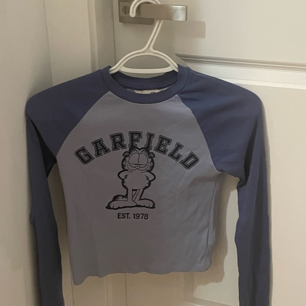 H&M Garfield Long Sleeve Shirt - Blue and Gray